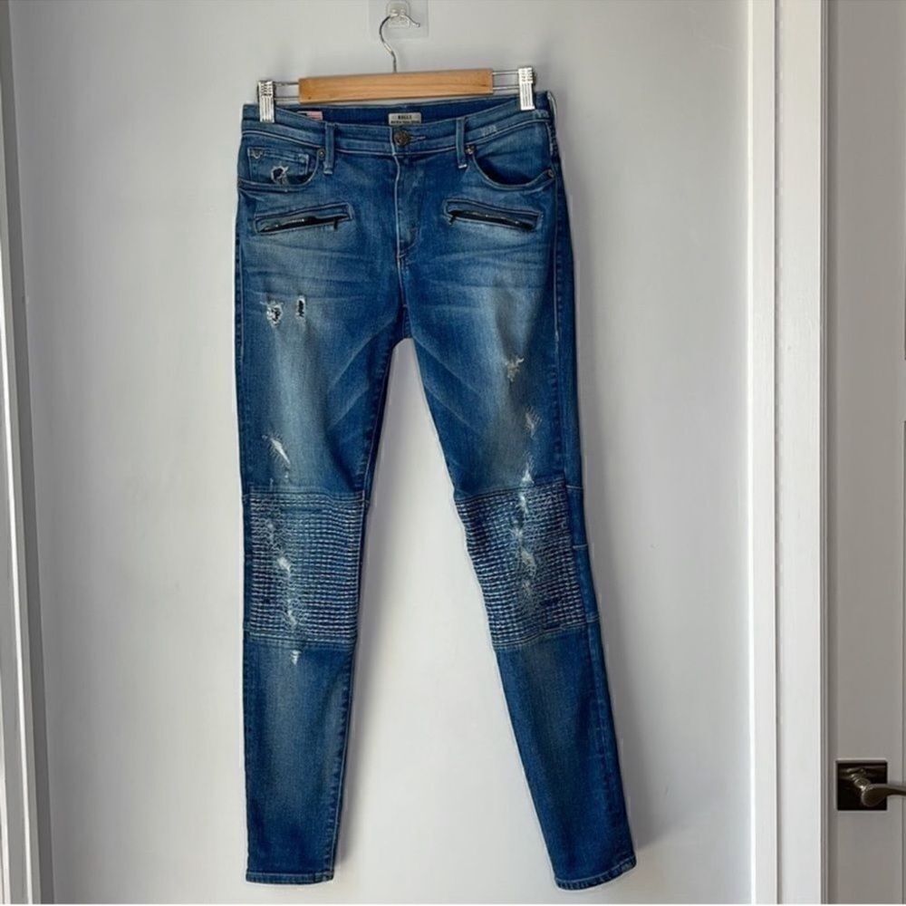 True Religion Blue Skinny Jeans with Distressed Details